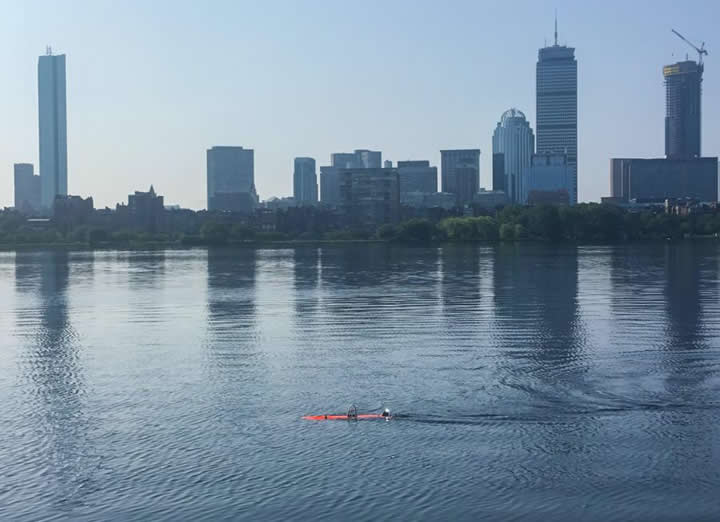 Researchers have developed a passive acoustic remote sensing method for unmanned underwater vehicles, which was demonstrated in Charles River field experiments, pictured here.